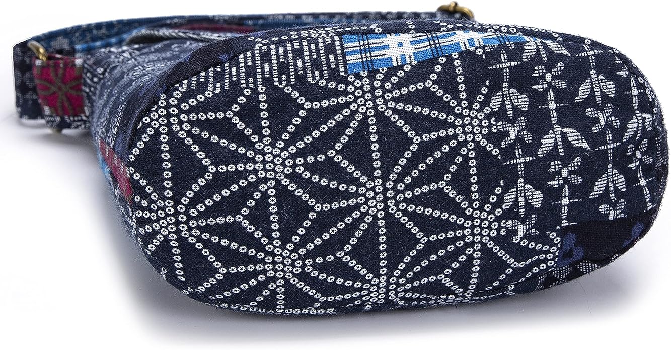 OPQRSTU Women's Retro Small Size Canvas Shoulder Bag Hippie Boho Crossbody Handbag