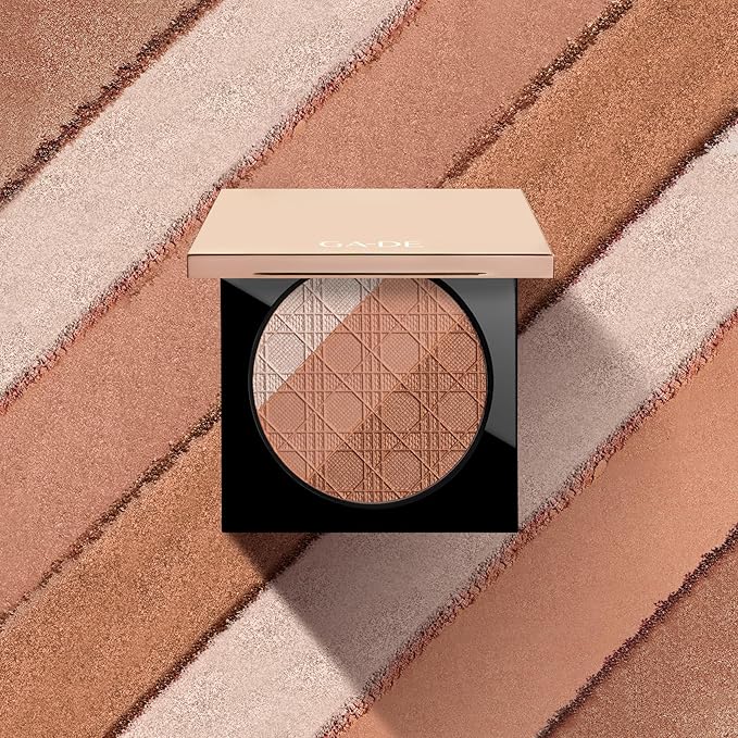 GA-DE Glow FX Natural Face Palette - Blush for Cheeks, Bronzer Powder, and Highlighter Makeup - Enriched with Jojoba Oil - 135 Cool and Cozy - 0.42 oz