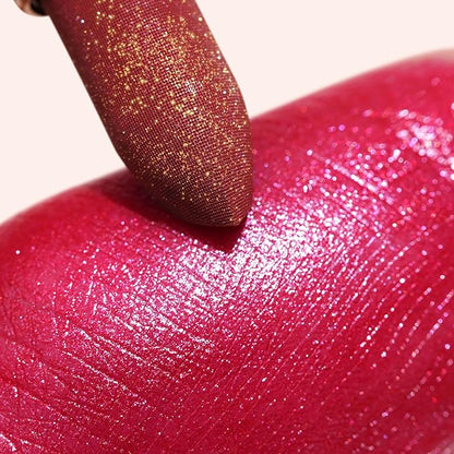 Oulac Shimmer Lipstick for Women, Infinity High Shine Finish, Hydrating Lip Color Infused with Damask Rose Oil for All-Day Comfort, Gluten-Free Vegan Beauty, D03 Soirée Red