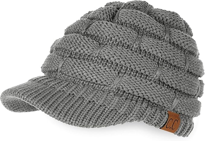 C.C Hatsandscarf Exclusives Women's Ribbed Knit Hat with Brim (YJ-131)(YJ-2023)