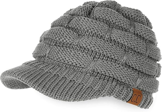 C.C Hatsandscarf Exclusives Women's Ribbed Knit Hat with Brim (YJ-131)(YJ-2023)