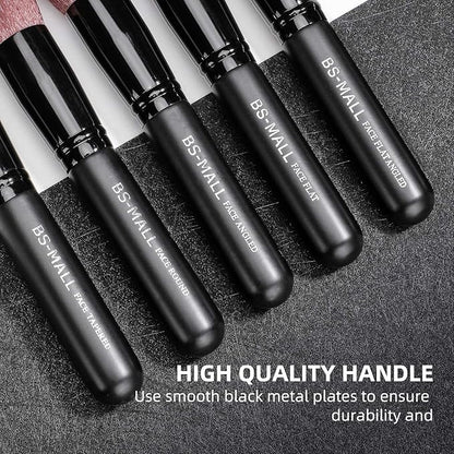 Makeup Brushes BS-MALL Premium Synthetic Foundation Powder Concealers Eye Shadows Makeup 14 Pcs Brush Set, Rose Golden, with Case (Black)
