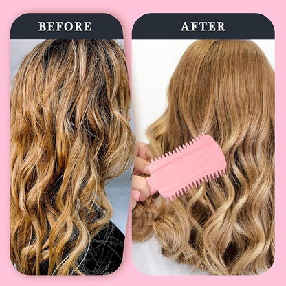 Curl Defining Brush Pink, Volume Curly Hair Brush for Detangling Shaping and Styling Women's Curls, Reduce Pulling
