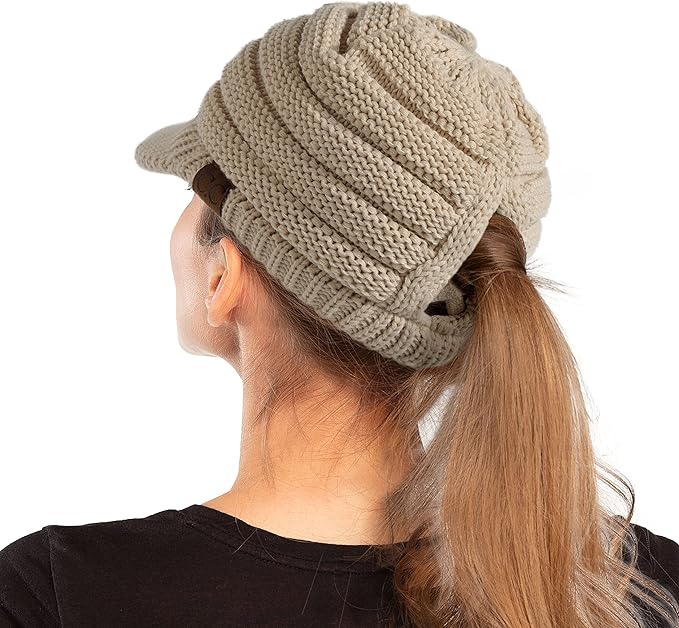 C.C Hatsandscarf Exclusives Women's Ribbed Knit Hat with Brim (YJ-131)(YJ-2023)
