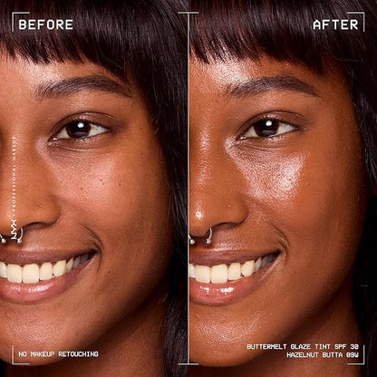 NYX PROFESSIONAL MAKEUP Buttermelt Glaze Soft Glow Skin Tint + SPF 30, Up To 12HR Wear, 09 Hazelnut Butta
