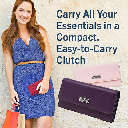 Nautica Money Manager RFID Slim and Small Wallet for Women - Credit Card Holder with Coin Purse and Zipper Wallet, Women's Clutch Organizer