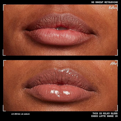 NYX PROFESSIONAL MAKEUP This Is Milky Gloss, Lip Gloss with 12 Hour Hydration, Vegan - Choco Latte Shake (Milk Chocolate)