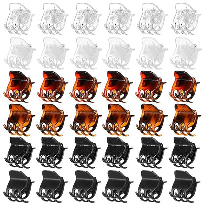 36pc Small Claw Clips, Value Pack Of Durable Hair Clips - 1" Inch Small Hair Clips for All Hair Types, Professional Quality Hair Accessories, Styling Sectioning for Women