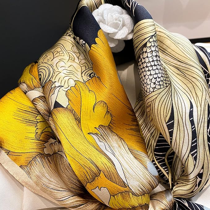 100% Pure Mulberry Silk Scarfs 26"x26" Square Scarf Women Neckerchief Headscarf hair scarf bandana Gift Packed
