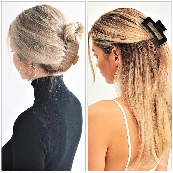 79Style Hair Clips for Women, 6pcs Claws Clips for Thick Hair, Banana Clips for Hair 3.5 Inch, Big Hair Clip, Medium Large Plastic Hair Clip for Girls, Multiple Colors - Brown