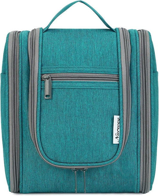 Narwey Small Hanging Travel Toiletry Bag Cosmetic Make up Organizer for Women and Men (Medium, Teal)
