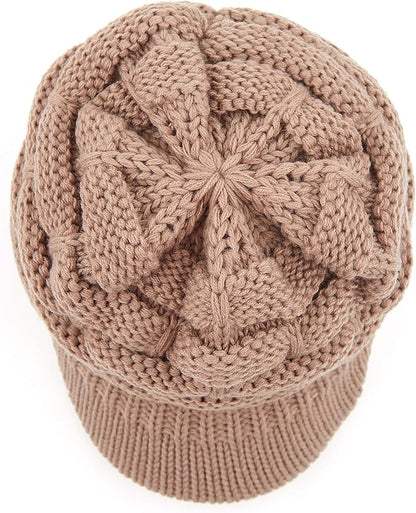 C.C Hatsandscarf Exclusives Women's Ribbed Knit Hat with Brim (YJ-131)(YJ-2023)