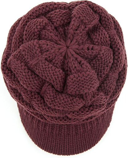 C.C Hatsandscarf Exclusives Women's Ribbed Knit Hat with Brim (YJ-131)(YJ-2023)