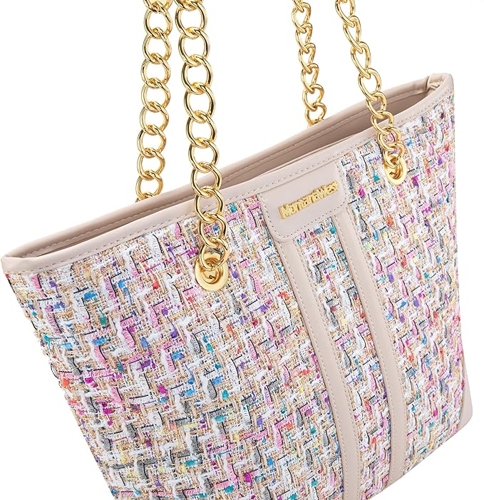 Montana West MEDIUM Tote Bag for Women Quilted Chain Handbags Shoulder Purse