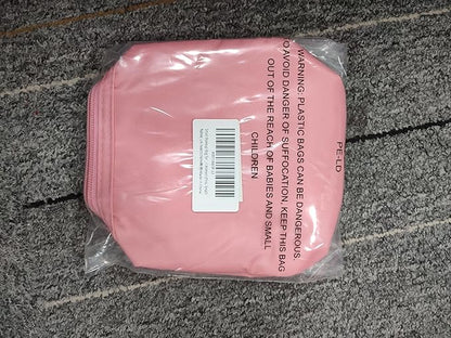 Narwey Small Makeup Bag for Purse Mini Cosmetic Bag Travel Makeup Pouch Zipper Pouch Cute Make up Bags with Compartments for Women Girls (Pink, Small)
