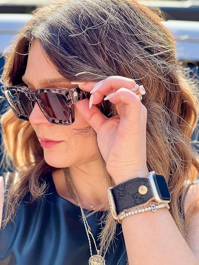 VISOONE Fashion 100% UV400 Protection Rectangle TR90 Y2K Sunglasses Accessories for Women Men RIVER