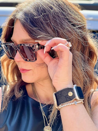 VISOONE Fashion 100% UV400 Protection Rectangle TR90 Y2K Sunglasses Accessories for Women Men RIVER
