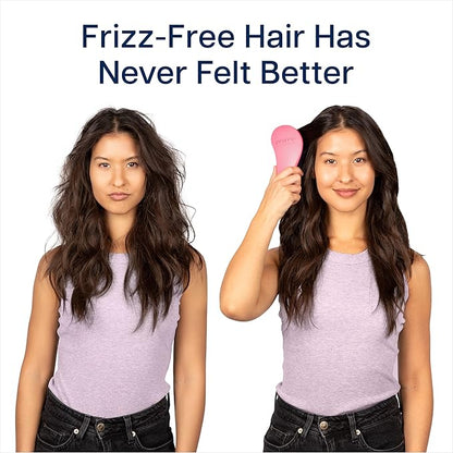 Crave Naturals Glide Thru Hair Brush - Detangler Brush for Curly, Straight, Wet or Dry Hair - Gentle Detangling Brushes for Adults, Kids, Toddlers - Hair Accessories for Women, 7.5x3" - Pink