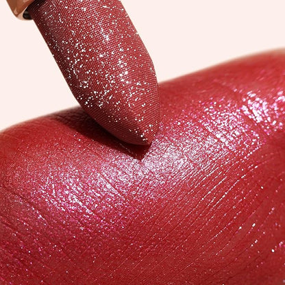 Oulac Shimmer Lipstick for Women, Infinity High Shine Finish, Hydrating Lip Color Infused with Damask Rose Oil for All-Day Comfort, Gluten-Free Vegan Beauty, D04 Brunt Rose