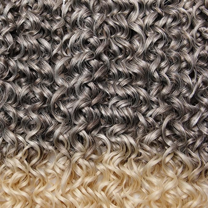 8 Packs Curly Crochet Hair GoGo Curl Crochet hair for Black Women Deep Wave Braiding hair,Synthetic Bohemian Crochet Braid Water Wave Crochet hair Extensions (6/613, 18inch)