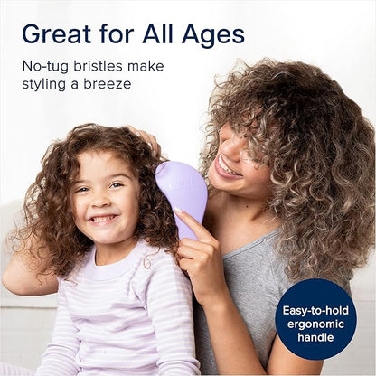 Crave Naturals Glide Thru Detangling Brush for Adults and Kids - Detangler Hair Brush for Curly or Straight, Wet or Dry Hair - Gentle on Tangles Hair Comb - 7.5x3-Inch, Pink and Purple (Pack of 2)
