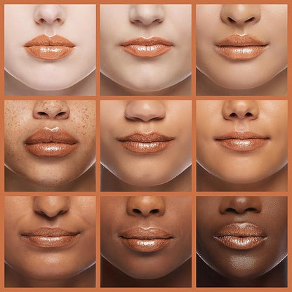 Oulac Pumpkin Color Lipstick with Metallic 3D Shine Hydrating Formula, High Impact Lip Color, Vegan Beauty, Full Coverage Lip Makeup, Christmas Gifts for Women, Persimmons(19)