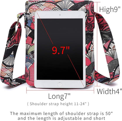 OPQRSTU Women's Retro Small Size Canvas Shoulder Bag Hippie Boho Crossbody Handbag