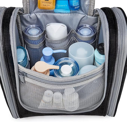 Narwey Small Hanging Travel Toiletry Bag Cosmetic Make up Organizer for Women and Men (Medium, Black)