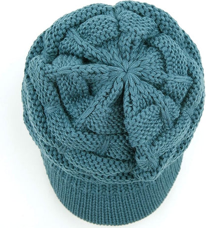 C.C Hatsandscarf Exclusives Women's Ribbed Knit Hat with Brim (YJ-131)(YJ-2023)