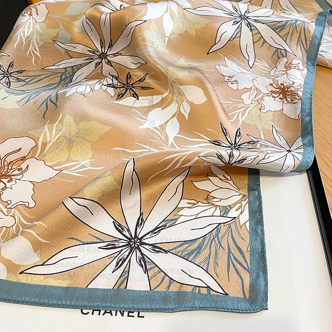 100% Pure Mulberry Silk Scarfs 26"x26" Square Scarf Women Neckerchief Headscarf hair scarf bandana Gift Packed