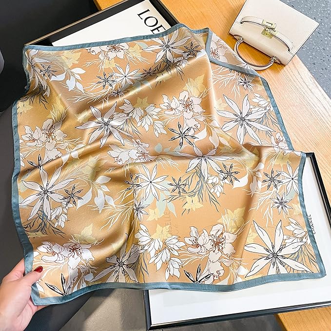 100% Pure Mulberry Silk Scarfs 26"x26" Square Scarf Women Neckerchief Headscarf hair scarf bandana Gift Packed
